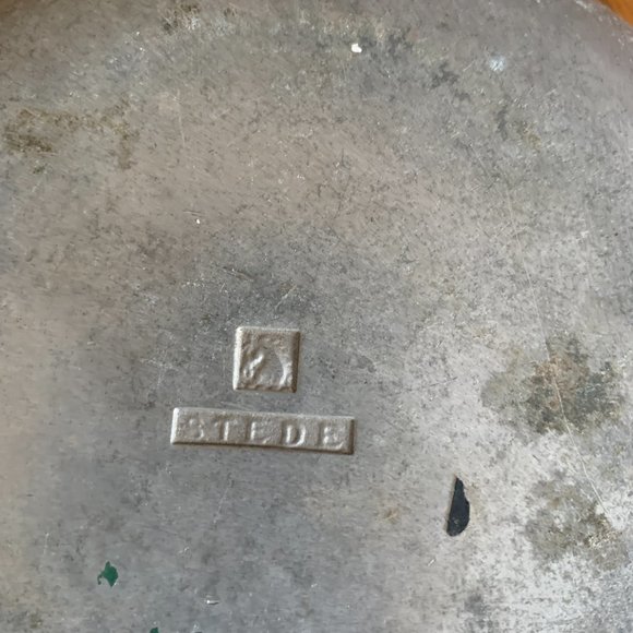 Vintage / Antique STEDE Pewter Porringer Change Dish With Filigree Handle 6" - Picture 5 of 5